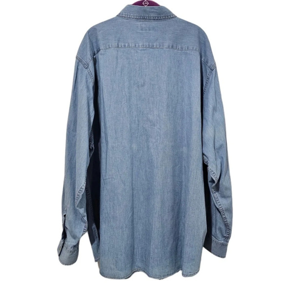 Wrangler Men's Flex For Comfort Denim Button Up Shirt - Picture 6 of 7